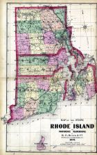 State Map - Rhode Island, Providence and Plantations, Block Island, Rhode Island State Atlas 1870